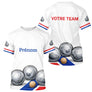 Polo Pétanque Boulodrome Personnalisé - Blanc Tricolore Équipe - T-Shirt Homme