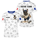 Polo Pétanque Bulldog Français - Bouledogue Blanc Bleu - T-Shirt Homme