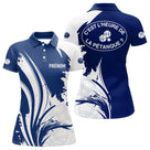 Polo Pétanque C'est l'Heure - Personnalisé Bleu Blanc - Polo Femme