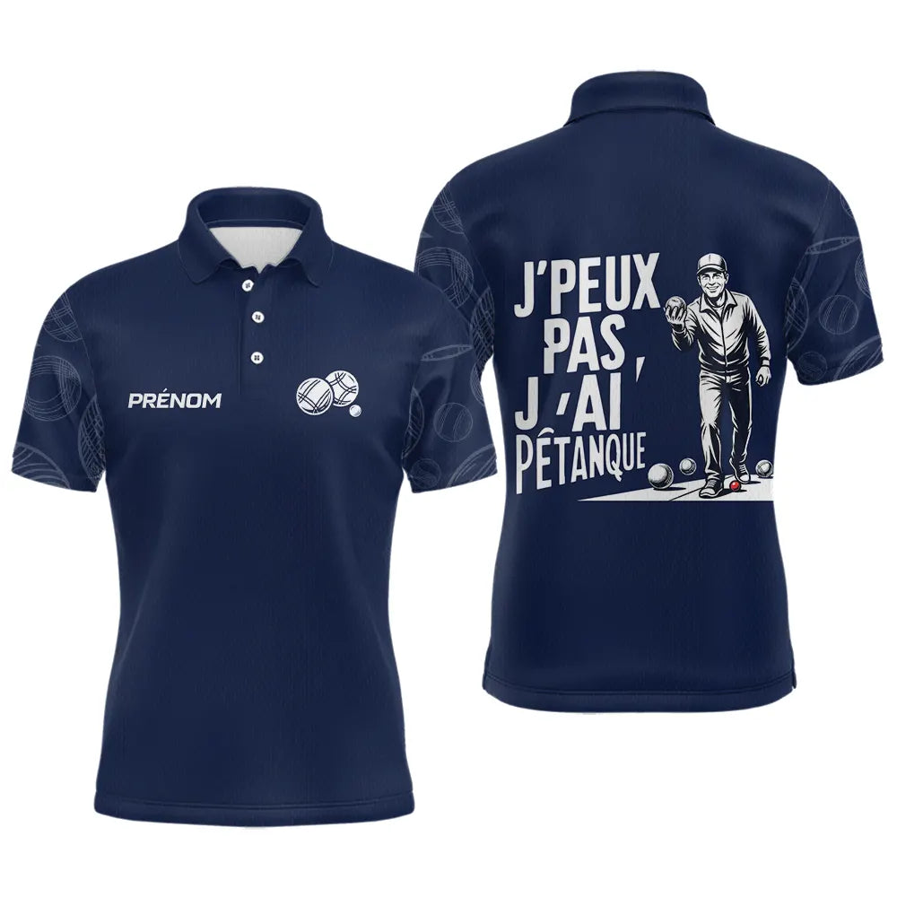 Polo Pétanque Cadeau Homme Femme- Design J'ai Pétanque Bleu - Polo Homme