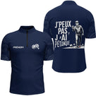 Polo Pétanque Cadeau Homme Femme- Design J'ai Pétanque Bleu - Polo Zippé Homme