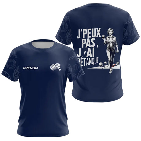 Polo Pétanque Cadeau Homme Femme- Design J'ai Pétanque Bleu - T-Shirt Femme