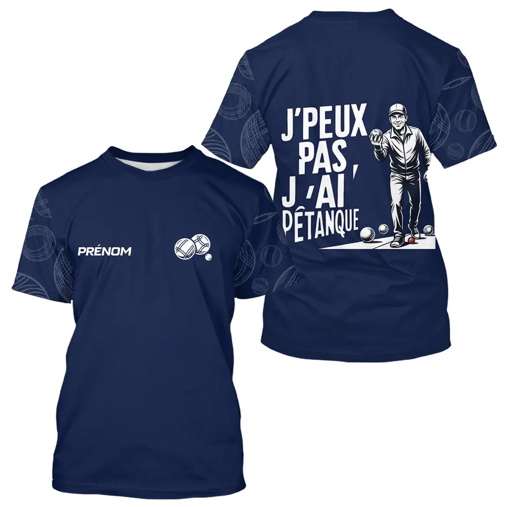Polo Pétanque Cadeau Homme Femme- Design J'ai Pétanque Bleu - T-Shirt Homme