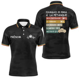 Polo Pétanque Camouflage Noir - Personnalisé Humour Prénom - Polo Homme