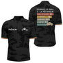 Polo Pétanque Camouflage Noir - Personnalisé Humour Prénom - Polo Zippé Homme