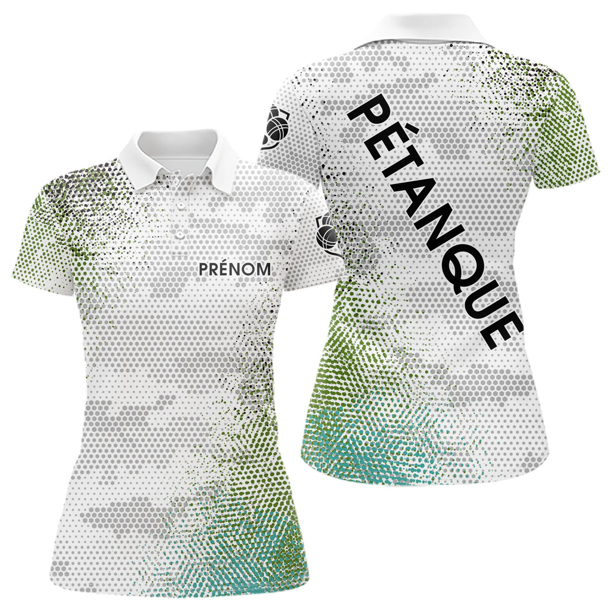 Polo Pétanque Camouflage Vert - Cadeau Homme Femme Personnalisé - Polo Femme