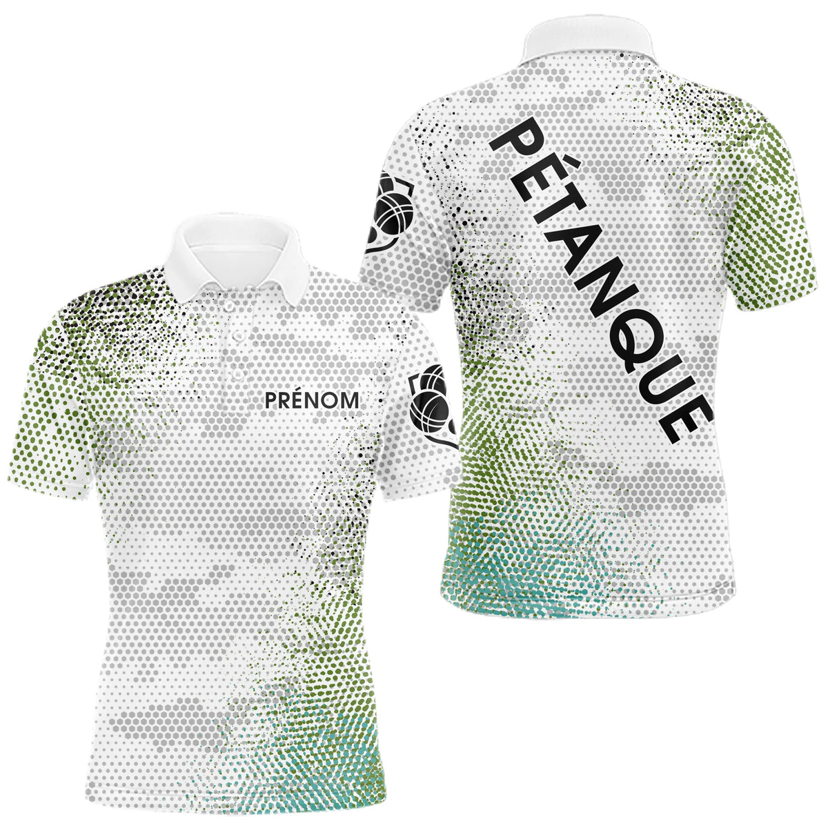 Polo Pétanque Camouflage Vert - Cadeau Homme Femme Personnalisé - Polo Homme