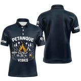 Polo Pétanque & Camping Bleu - Cadeau Boules Homme Femme - Polo Homme