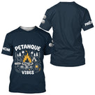 Polo Pétanque & Camping Bleu - Cadeau Boules Homme Femme - T-Shirt Homme