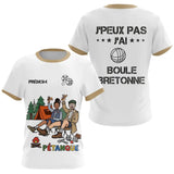 Polo Pétanque Camping Homme Femme - Blanc & Beige Humour- T-Shirt Femme