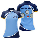Polo Pétanque Champion Club - Design Sportif Bleu Ciel - Polo Femme