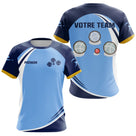 Polo Pétanque Champion Club - Design Sportif Bleu Ciel - T-Shirt Femme