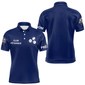 Polo Pétanque Club Bleu Marine - Personnalisé Cadeau Unique - Polo Homme
