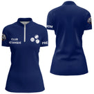 Polo Pétanque Club Bleu Marine - Personnalisé Cadeau Unique - Polo Zippé Femme