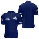 Polo Pétanque Club Bleu Marine - Personnalisé Cadeau Unique - Polo Zippé Homme