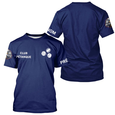 Polo Pétanque Club Bleu Marine - Personnalisé Cadeau Unique - T-Shirt Homme