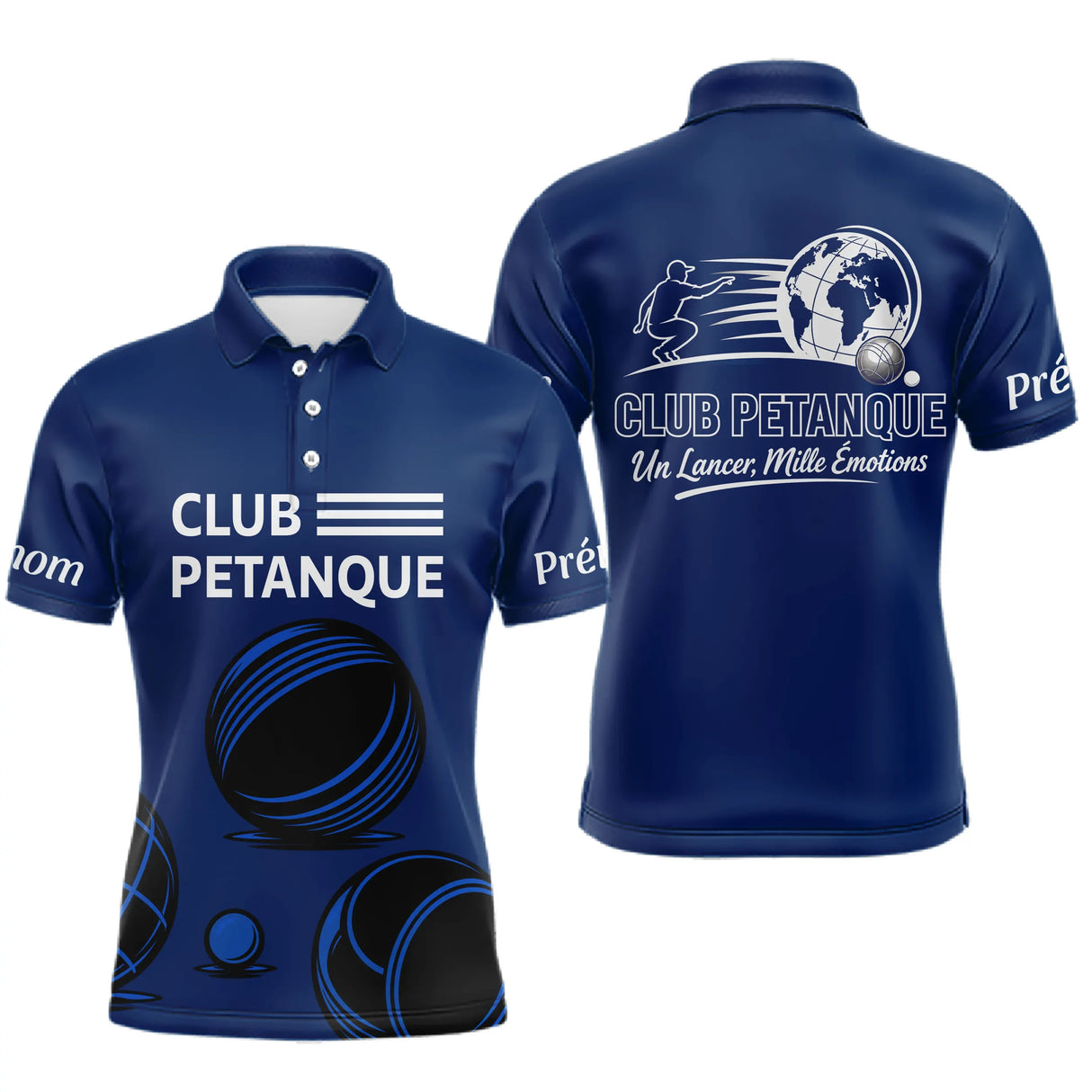 Polo Pétanque Club Esprit Français - Boules et Émotions - Polo Homme