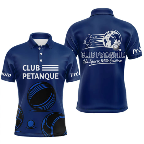 Polo Pétanque Club Esprit Français - Boules et Émotions - Polo Homme