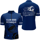 Polo Pétanque Club Esprit Français - Boules et Émotions - Polo Zippé Homme