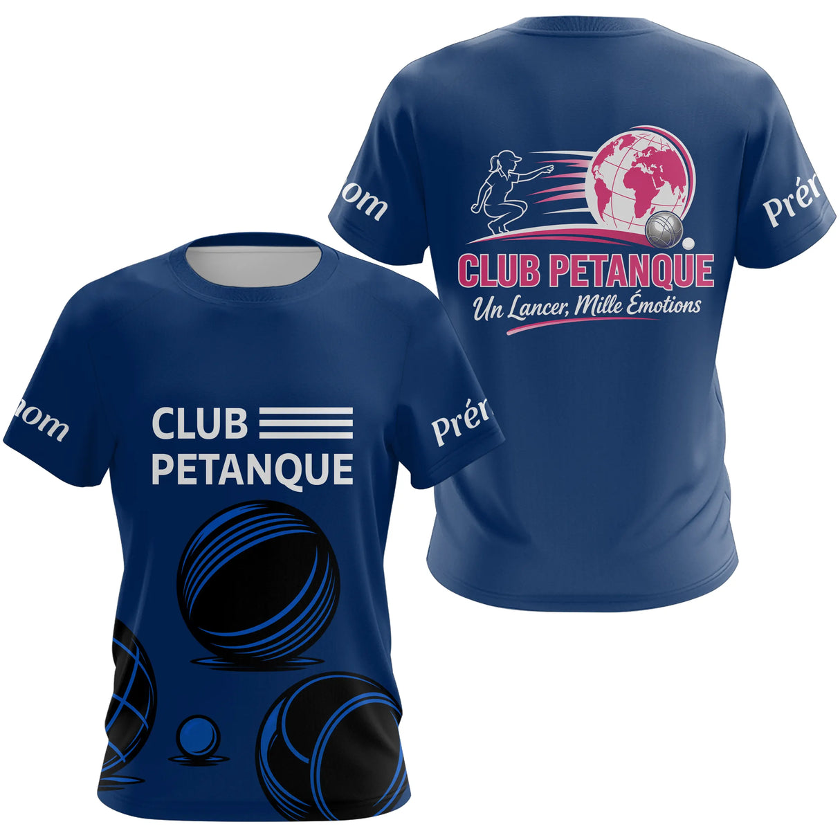 Polo Pétanque Club Esprit Français - Boules et Émotions - T-Shirt Femme