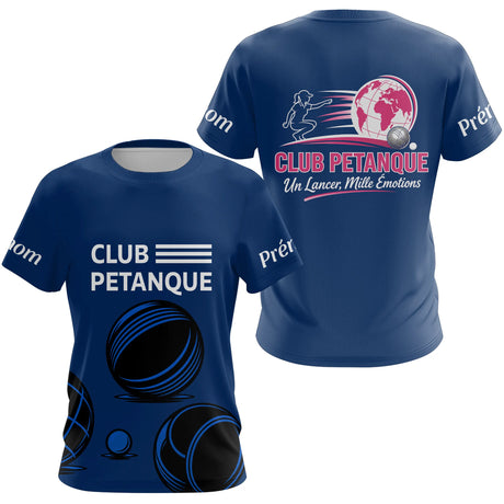 Polo Pétanque Club Esprit Français - Boules et Émotions - T-Shirt Femme