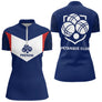 Polo Pétanque Club Prénom - Bleu Blanc De La France - Polo Zippé Femme