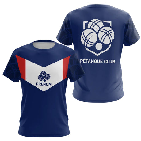 Polo Pétanque Club Prénom - Bleu Blanc De La France - T-Shirt Femme