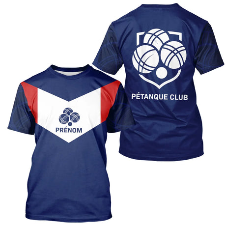 Polo Pétanque Club Prénom - Bleu Blanc De La France - T-Shirt Homme