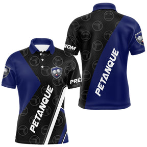 Polo Pétanque Club Prénom - Design Moderne Bleu Nuit - Polo Homme