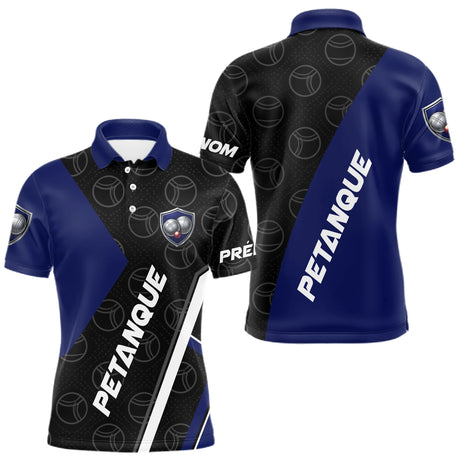 Polo Pétanque Club Prénom - Design Moderne Bleu Nuit - Polo Homme