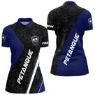 Polo Pétanque Club Prénom - Design Moderne Bleu Nuit - Polo Zippé Femme