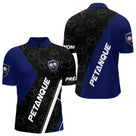 Polo Pétanque Club Prénom - Design Moderne Bleu Nuit - Polo Zippé Homme