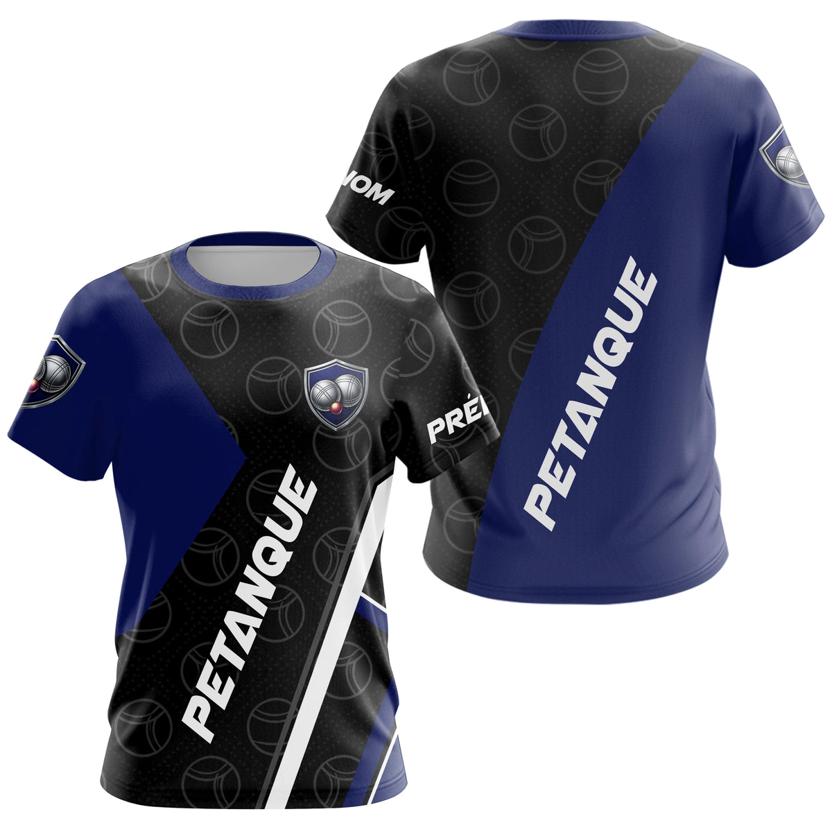 Polo Pétanque Club Prénom - Design Moderne Bleu Nuit - T-Shirt Femme