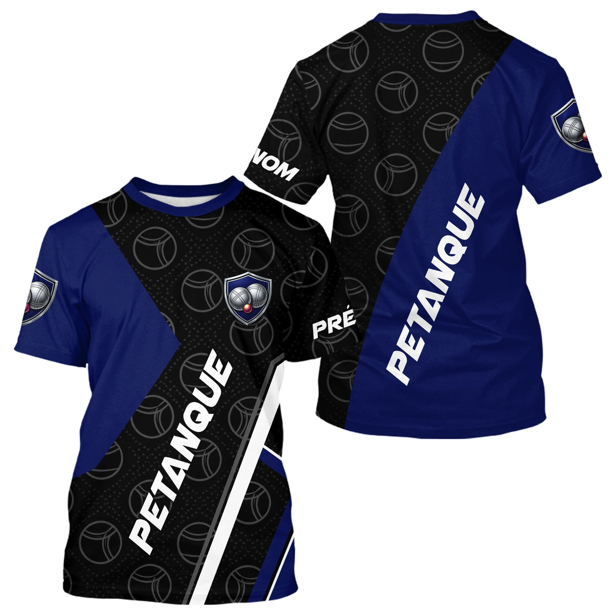 Polo Pétanque Club Prénom - Design Moderne Bleu Nuit - T-Shirt Homme