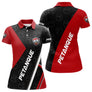 Polo Pétanque Club Prénom - Design Moderne Rouge & Noir - Polo Femme