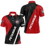 Polo Pétanque Club Prénom - Design Moderne Rouge & Noir - Polo Homme