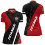 Polo Pétanque Club Prénom - Design Moderne Rouge & Noir - Polo Zippé Femme