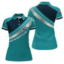 Polo Pétanque Club Turquoise & Bleu Nuit - Bouliste Sportif - Polo Femme