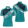 Polo Pétanque Club Turquoise & Bleu Nuit - Bouliste Sportif - Polo Homme