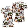 Polo Pétanque Cochonnet & Camping Blanc - Motif Humoristique - Polo Femme