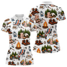Polo Pétanque Cochonnet & Camping Blanc - Motif Humoristique - Polo Femme