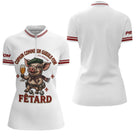 Polo Pétanque Cochonnet Fêtard - Blanc & Rouge Personnalisé - Polo Zippé Femme
