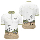 Polo Pétanque Cochonnet Personnalisé Prénom - Cadeau Blanc Beige - Polo Zippé Homme