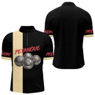 Polo Pétanque Compétition Noir - Idée Cadeau Homme Femme - Polo Zippé Homme