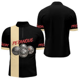Polo Pétanque Compétition Noir - Idée Cadeau Homme Femme - Polo Zippé Homme