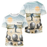 Polo Pétanque Coucher Soleil Bleu - Homme Personnalisé - T-Shirt Homme