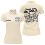 Polo Pétanque Crème Personnalisé - Jamais Sans Mes Boules - Polo Femme
