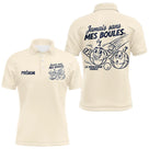 Polo Pétanque Crème Personnalisé - Jamais Sans Mes Boules - Polo Homme