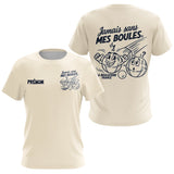 Polo Pétanque Crème Personnalisé - Jamais Sans Mes Boules - T-Shirt Femme