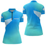 Polo Pétanque Dégradé Bleu - Personnalisable Homme Femme - Polo Zippé Femme